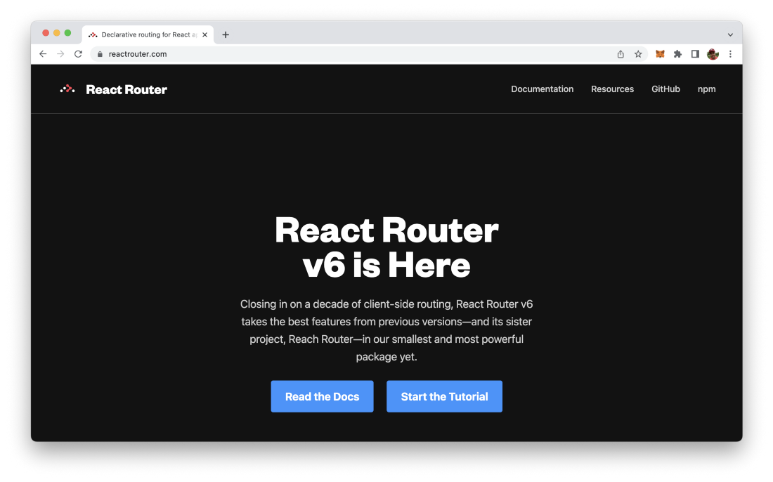 Route Router project can be found https://reactrouter.com/