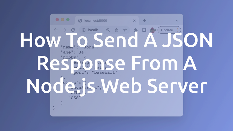 JavaScript Object Notation, commonly referred to as JSON, is a text-based data exchange format. In this tutorial you’ll learn how to implement a simple Node.js web server which is able to return data in JSON format as a response to an HTTP request.