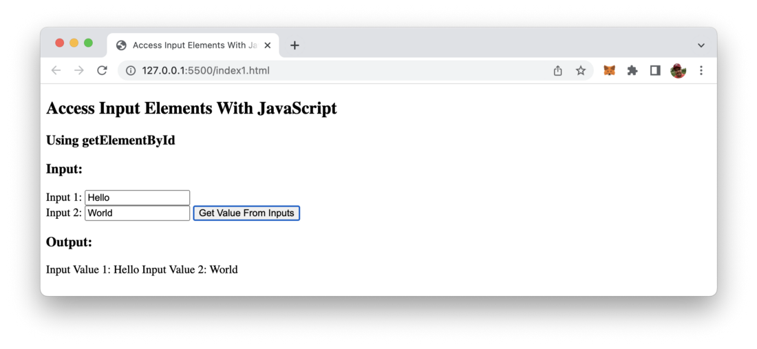 Accessing input elements with CSS query selector
