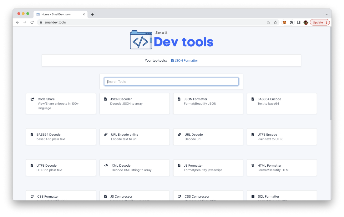  a collection of very useful tiny developer tools which can be accessed online