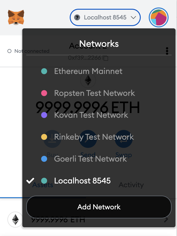 Connect to Hardhat’s local blockchain