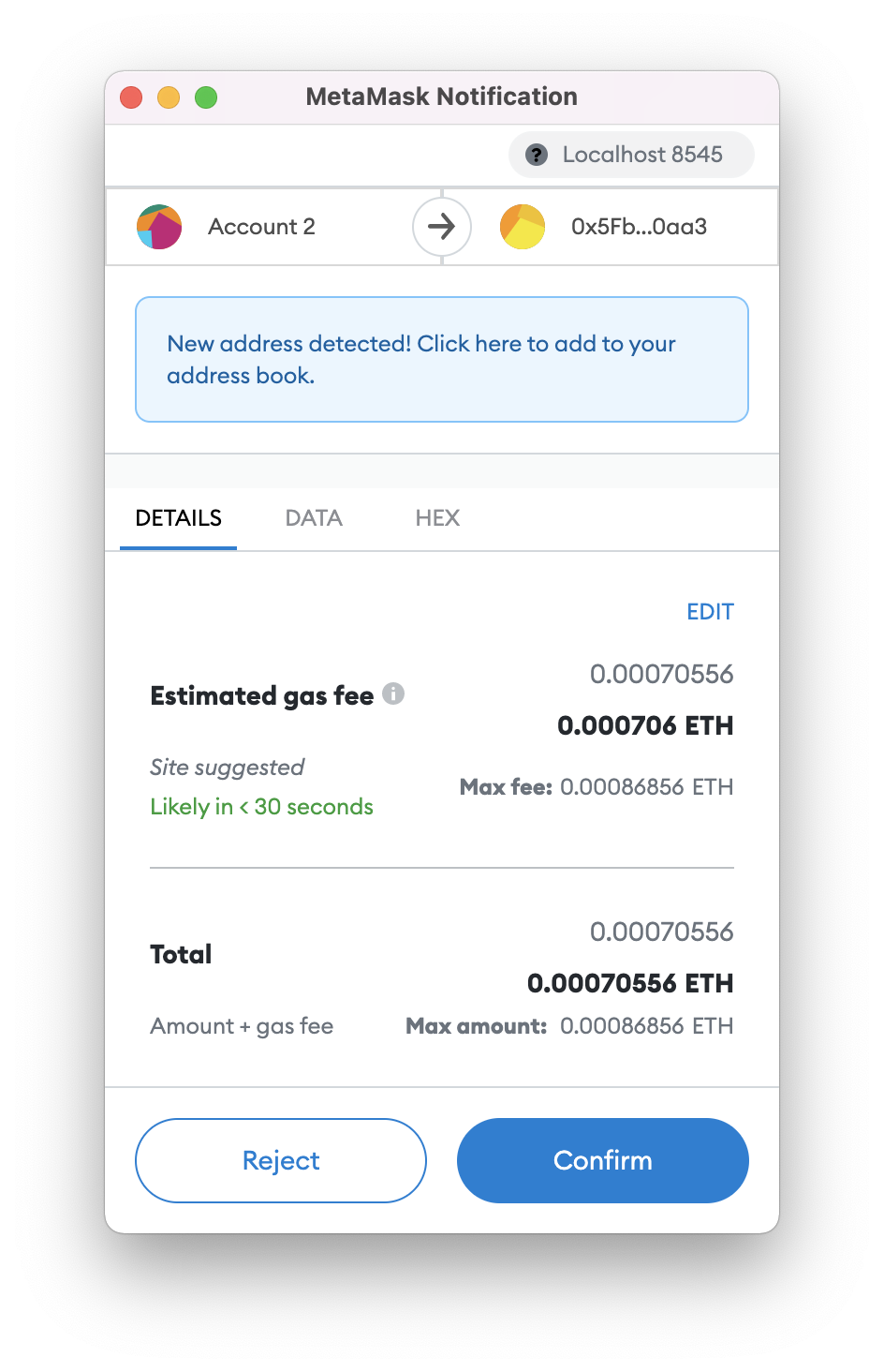 MetaMask is requesting to confirm transaction